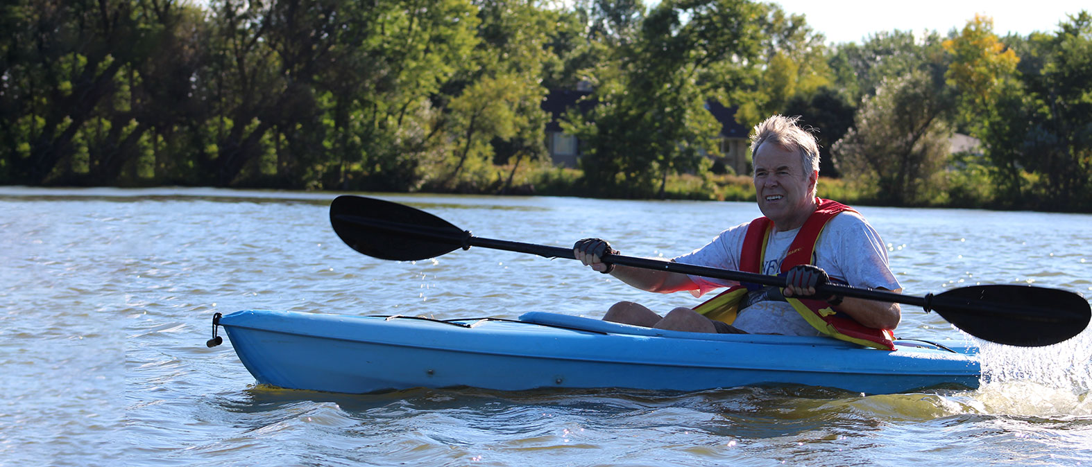 Author of the book, Bob Shaw, kayaking